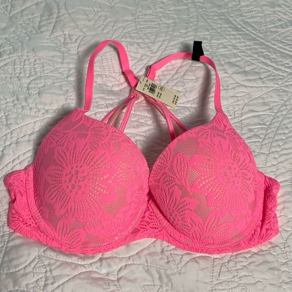 Aerie Sunnie pink lace Demi Bra NWT 34c